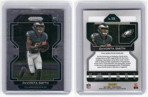 2021 NFL Prizm Devonta Smith Base RC Rookie #335 Eagles - Picture 3 of 3