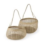 New ListingSet Of Two Wicker Storage Baskets With Long Handles