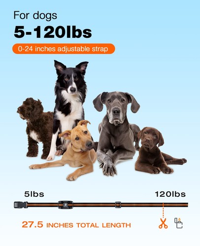 Hunde Schockhalsband - 3300Ft Hundetraining Halsband mit Fernbedienung für 5-120lbs kleine... - Bild 4 von 7