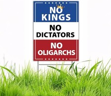 No Kings in America Protest Sign No Kings No Dictators Sign Double Sided Corruga