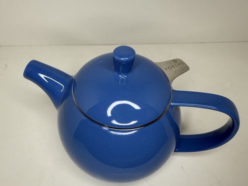 FORLIFE Curve Teapot with Infuser Blue Ceramic - Picture 5 of 6