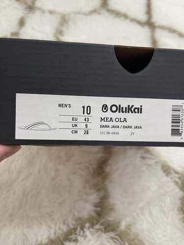 OluKai Men's Size 10 Mea Ola Leather Beach Outdoor Sandals -Dark Java New In Box - Picture 11 of 18