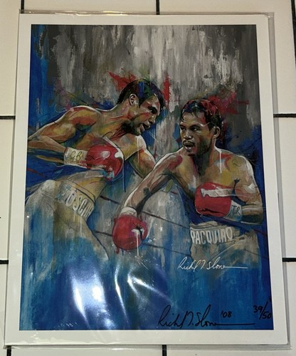 DE LA HOYA vs PACQUIAO Gallery Print 11x14” SIGNED/NUMBERED Richard Slone #39/50 - Picture 2 of 5