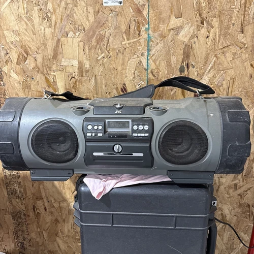 Vintage Boombox JVC Kaboom RV-B99 & Strap Powered Woof. Turns On! As-is!