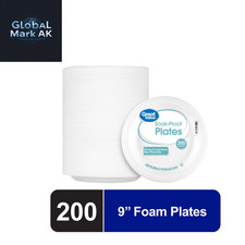 Great Value Soak-Proof Foam Plates, 9-Inch, Disposable, 200 Count