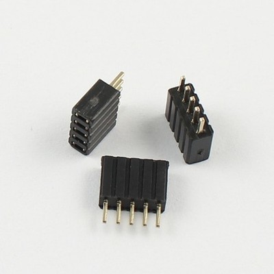5Pcs Gold Plated 1.27mm Pitch Single Row Female 5 Pin Header Strip PH:4.6mm #pq