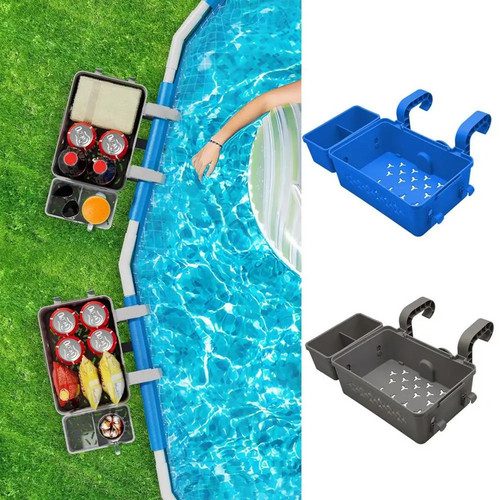 Tragbarer Aufbewahrungskorb für Den Pool mit Getränkehalter, Zubehör für Ob8988 - Bild 7 von 8
