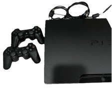Sony PlayStation 3 PS3 Slim CECH-3001A 160GB Console 2 OEM Controllers
