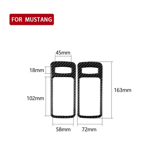 2pcs For Ford Mustang 2009-13 Carbon Fiber Door Handle Panel Interior Cover Trim - Picture 2 of 12