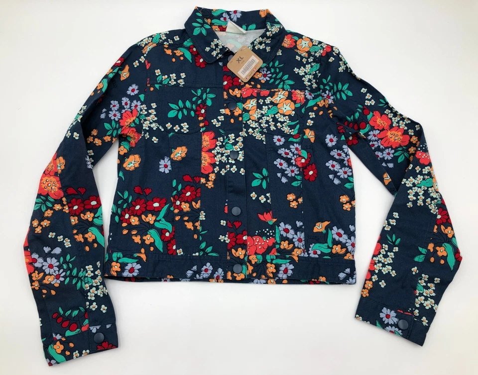 Nuevo con etiquetas Niña’s Crazy 8 Floral Denim Chaqueta y Pantalones a Juego Talla 14-XL Foto 4 de 4