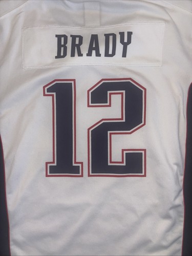 NEW ENGLAND PATRIOTS Tom Brady NIKE Youth Large 14/16 White Jersey Used - Picture 9 of 14