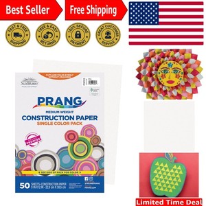 Sunworks Heavyweight Construction Paper 9 X 12 Inches White Pack of 50