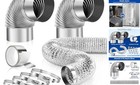 10FT 4" Heavy-Duty Dryer Vent Kit - Fire-Safe Aluminum Hose & 2 Stainless 