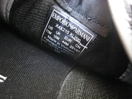ZAPATILLAS DEPORTIVAS EMPORIO ARMANI TELA GAMUZA CUERO HOMBRE EE. UU. 11 GRANDES RARAS ENVÍO/H gratis - Imagen 10 de 12
