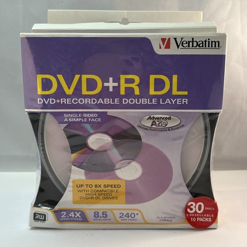 VERBATIM DVD + R DL Recordable Double Layer 8.5 GB 30 Discs - Picture 2 of 8
