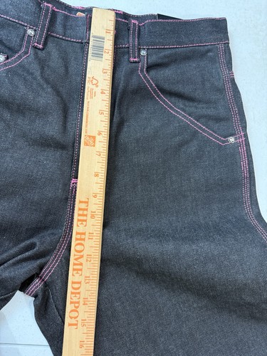 NWT 90s Vintage Platinum Nova Jeans, Black+Pink, Baggy, Teen Large Sz 13-14 - Picture 6 of 9