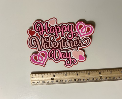 Happy Valentine’s Day Scrapbook Title Die Cut Paper Pieced - Picture 2 of 3