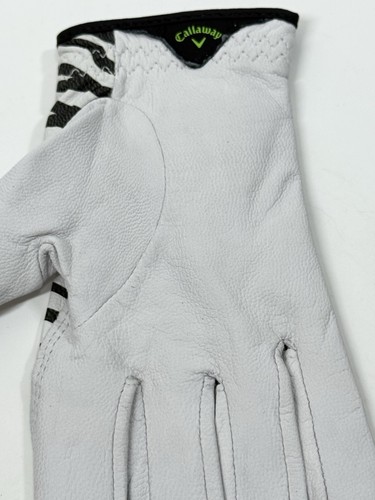 Callaway Opti Color Golfhandschuh Vollleder Rechtshand XS Unisex Weiß Schwarz Neu - Bild 7 von 17