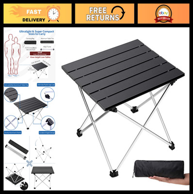 Portable Aluminum Folding Camping Table - Lightweight, Easy Carry with Bag for O