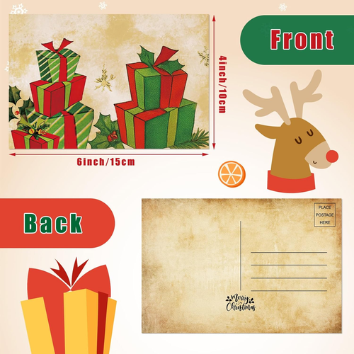 120 Piezas Tarjetas de Navidad Vintage 4 X 6 Pulgadas Postales Surtidas Tarjetas de Felicitación... - Imagen 5 de 6