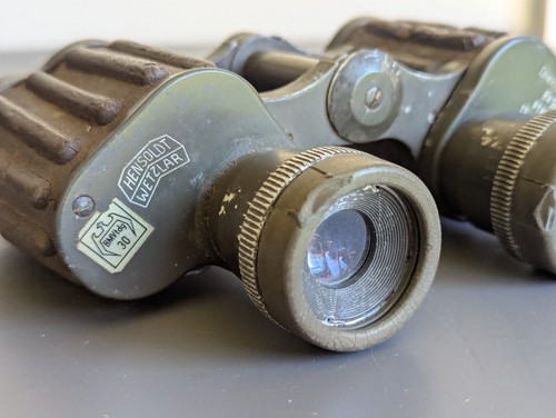 Old Vintage HENSOLDT WETZLAR DIENSTGLAS 8X30 Rubber Armoured Army Binoculars - Picture 2 of 18