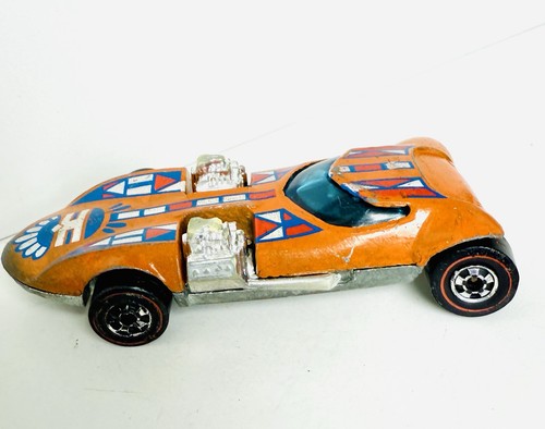 Hot Wheels Redline 1975 Twin Mill Flying Colors Orange w Tampos Chromey Wheels - Picture 2 of 6