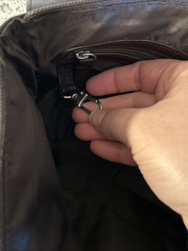 Osgoode Marley Dark Brown Leather Slim Crossbody Purse Bag Zip Outside Pockets - Picture 13 of 13