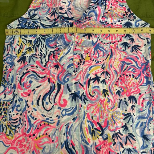 Lilly Pulitzer Shay Dress Women Size M So Sofishsticated Sleeveless Ruffle Front - Picture 10 of 12