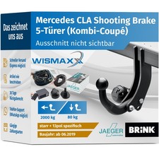 ANHÄNGERKUPPLUNG für Mercedes CLA Shooting Brake ab19 starr BRINK +E-Satz JAEGER