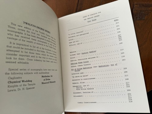 Index Of Rosicrucian Monographs Twelfth Degree Part One Part Three AMORC Occult - Picture 4 of 4
