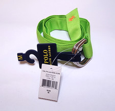 POLO Ralph Lauren Green Preppy Ribbon Belt Sz. M NWT