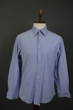 Valentino Roma Blue 100% Cotton Formal Long Sleeve Dress Shirt Size 43 / 17
