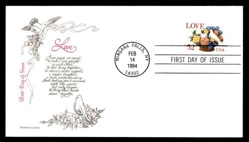 Mayfairstamps US FDC 1994 Love Doves Flowers First Day Cover aat_04667