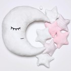 Kid’s Moon Decorative Pillow, Stars Garland for Girls Toddler Room - Fluffy M...