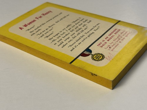 1954 A Woman For Henry Novel Allen O’Quinn Paperback Gold Medal Mystery Book MM6 - Picture 3 of 6