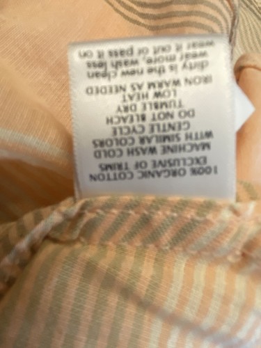 TOAD and CO Airbrush Long Sleeve Shirt Peach Brown Stripes Size XS - Picture 5 of 6