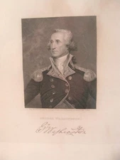 Antique 1834 George Washington Engraving by A B Durand