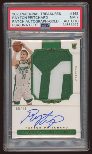 Payton Pritchard 2020 National Treasures RC Patch Auto Gold /10 PSA 7/10 - POP 1
