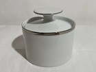 Thomas Germany Lidded Sugar Bowl Medaillon Medallion Thick Platinum Band White