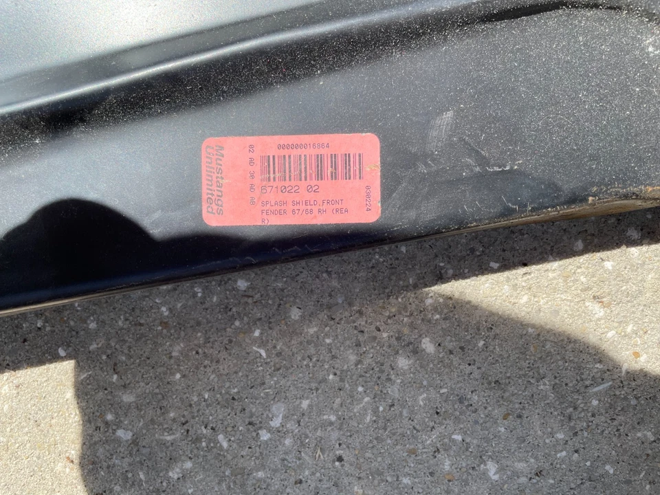 Ford Mustang 1967 1968 - diestro y derecho - delantero y trasero - juego de protectores contra salpicaduras de guardabarros Foto 4 de 4