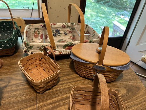 Lot Of 15 Longaberger Baskets Some With Lids Liners Inserts - Picture 3 of 23