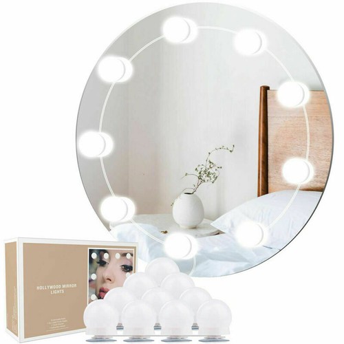New Hollywood Style LED Vanity Mirror Lights Kit with 10 Dimmable Light Bulbs - Picture 2 of 10