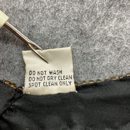 Vestido de seda Lawrence Kazar con cuentas vintage 2X negro dorado cóctel vacaciones - Imagen 12 de 13