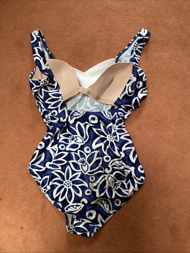 Marineblau & weiß Badeanzug Größe 14 - Bild 5 von 17