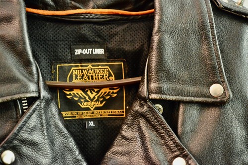 Milwaukee Leather Classic Side Lace Style Motorcycle Jacket XL Spikes Custom Art - Picture 7 of 8