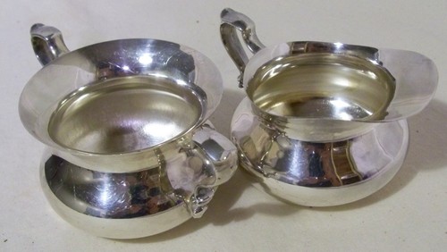 POOLE SILVER PLATE CREAM and SUGAR SET,  20 & 40 - Picture 2 of 6