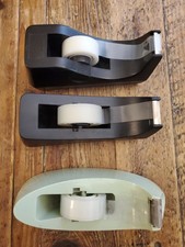 3 Vintage Deco Tape Dispensers Scotch Brand 3M Model C-38 Heavy Green More