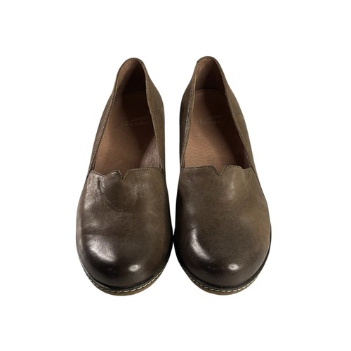 Zapatos Dansko Mujer 39 US 9 Marrón Cuero Pulido Liliana Mocasín Cuña Oculta - Imagen 2 de 13