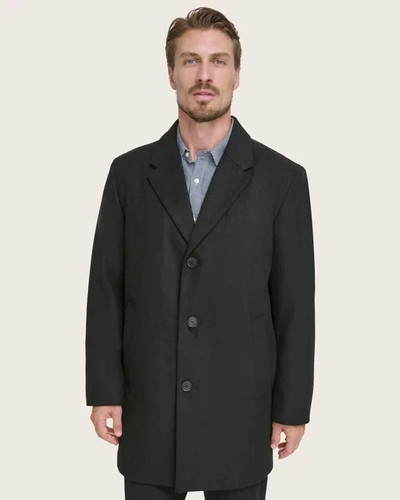 Dockers Wool Blend Mens Topcoat Black Quilt Lined Regular Wind Resistant S NWT - Picture 1 of 16