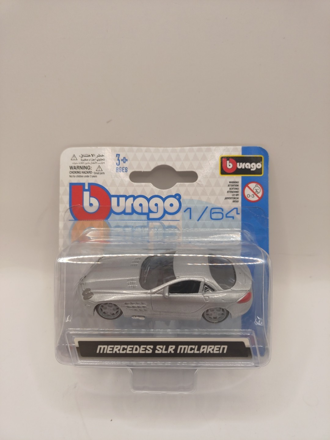 Burago Maßstab 1:64 Mercedes SLR McLaren silber Die Cast Metall Sportwagen